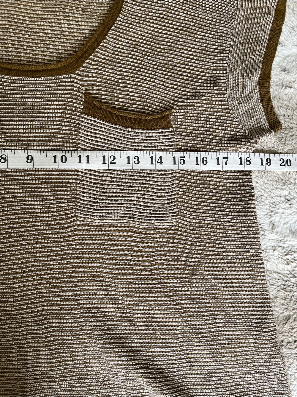 Madewell Olive-Trim Striped Short-Sleeve Scoop Tee - Picture 3 of 4